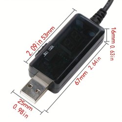 USB Boost Converter DC 5V – 9V 12V USB Step-up Converter + kábel + 3,5x1,35 mm-es csatlakozó