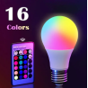 16 színű RGB LED izzó E27 230V 10W + 24 gombos távirányító