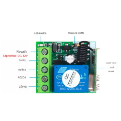 433 Mhz-es relé modul – Fekete dobozban