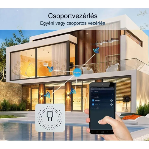 16A Wifi Smart Mini 2-utas kapcsoló modul, Alexa Google Home támogatás