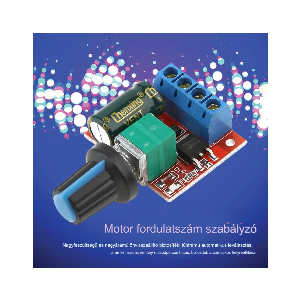 5A 90W PWM 12V DC motor fordulatszám szabályozó modul DC-DC 5V-35V