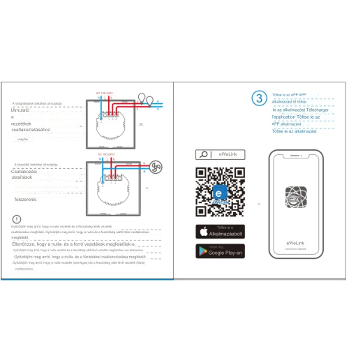 VOLLAI - FKT/FT Okos fali érintő kapcsoló, WiFi, RF, Bluetooth, RF Távirányító, Támogatja az Alexa, Google Home szolgáltatást.
