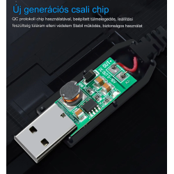 USB DC 5V–12V átalakító kábel + 8 csatlakozófej