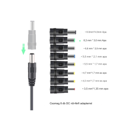 USB DC 5V–12V átalakító kábel + 8 csatlakozófej