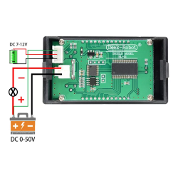 LCD Digitális Voltmérő Ampermérő Wattmérő Monitor DC 0-100V 10A 1000W