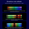 32 LED RGB Zenei Ritmusérzékelő Fénycsík Asztali Tartóval és Újratölthető Akkumulátorral