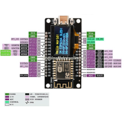 ESP-12F NodeMCU WiFi Modul 0.96" OLED Kijelzővel, CH340 USB